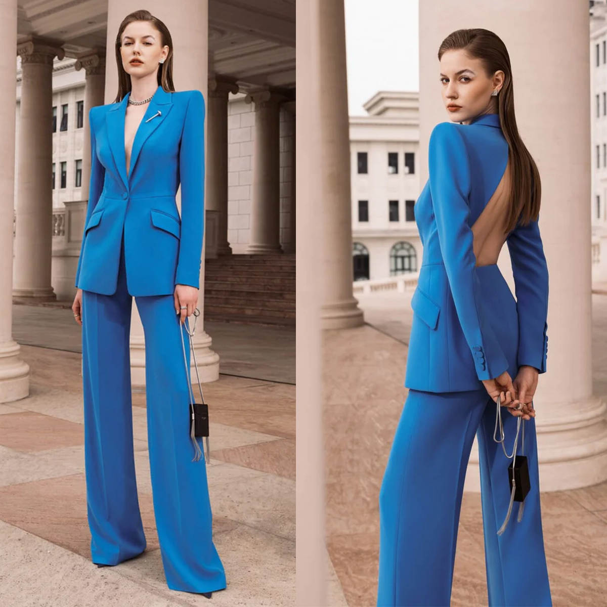 Women Formal Wear For Graduation - بدلة نسائية مثيرة بظهر مفتوح، تصميم