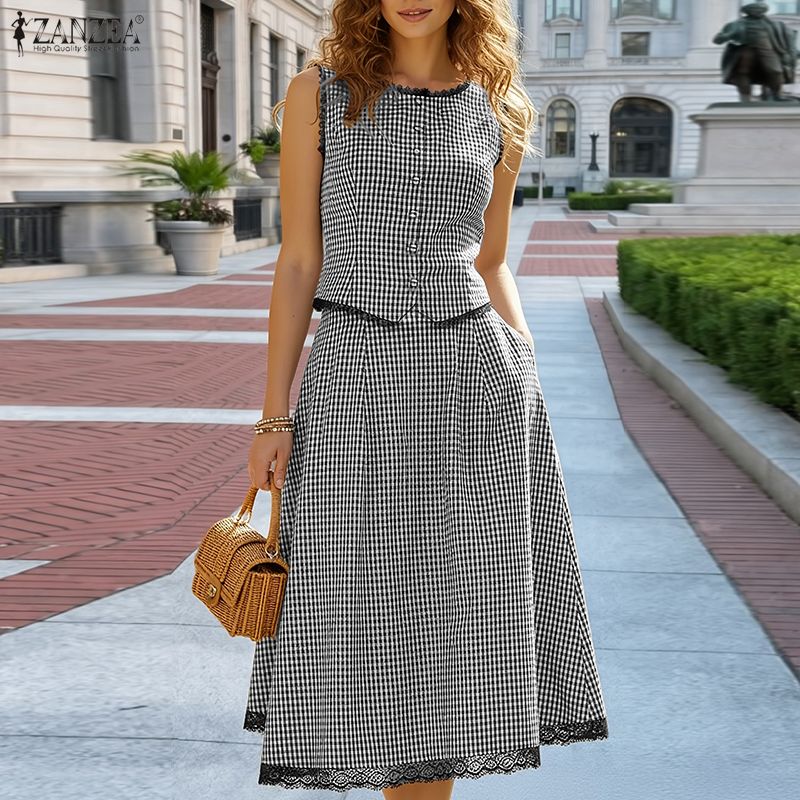 Shift Dress Sleeveless - طقم نسائي أنيق من قطعتين من