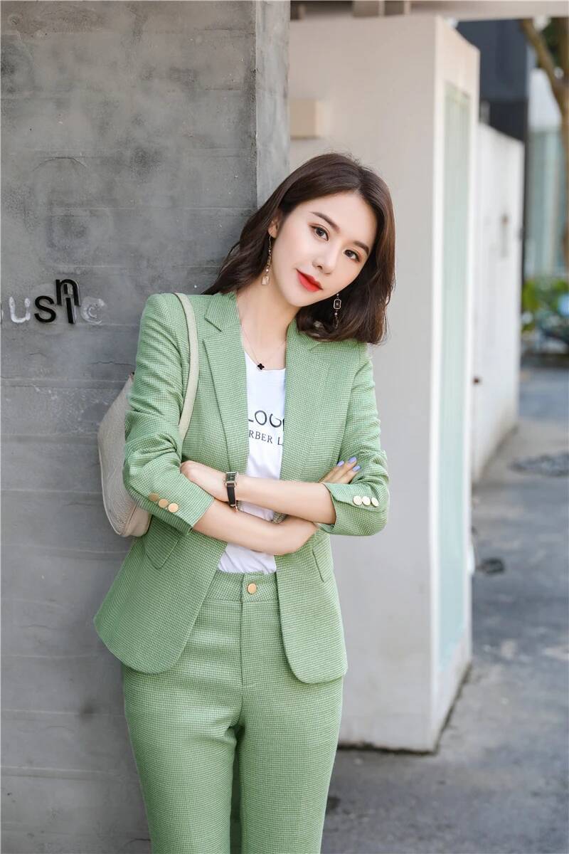 Women Formal Wear For Interview - الجدة الأخضر الزي الرسمي تصاميم السراويل