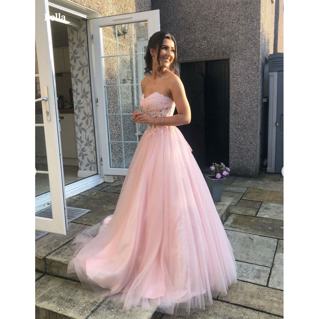 Women Formal Wear For Graduation - فستان سهرة بيلا مخصص باللون الوردي