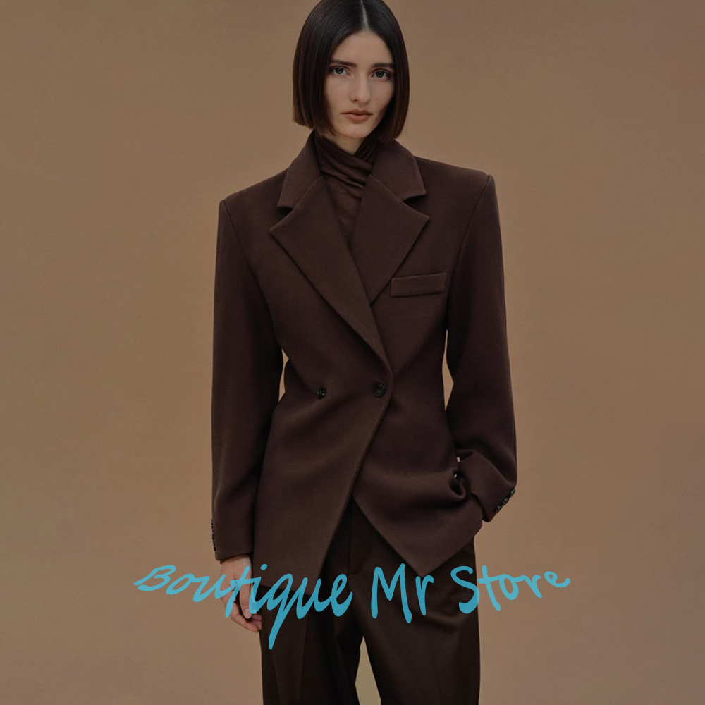 Tailored Trouser Wide - الشتاء الدافئة مزيج الصوف المرأة الملابس