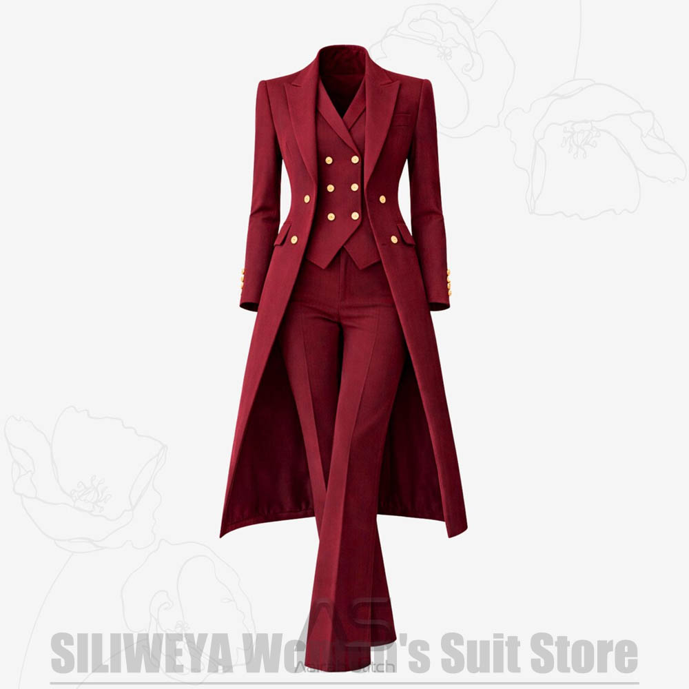 Women'S Formal Wear With Pants - بدلة نسائية من 3 قطع معطف