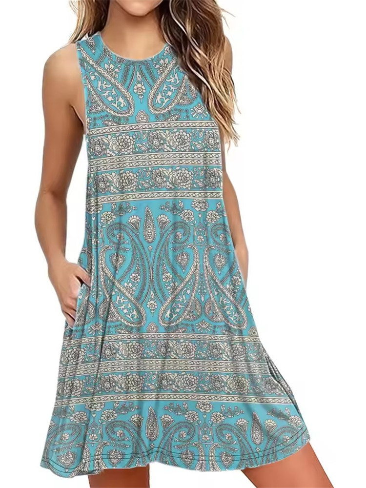9XL حجم كبير فستان الشمس فضفاض - مراجعة Shift Dress Sleeveless وسعره