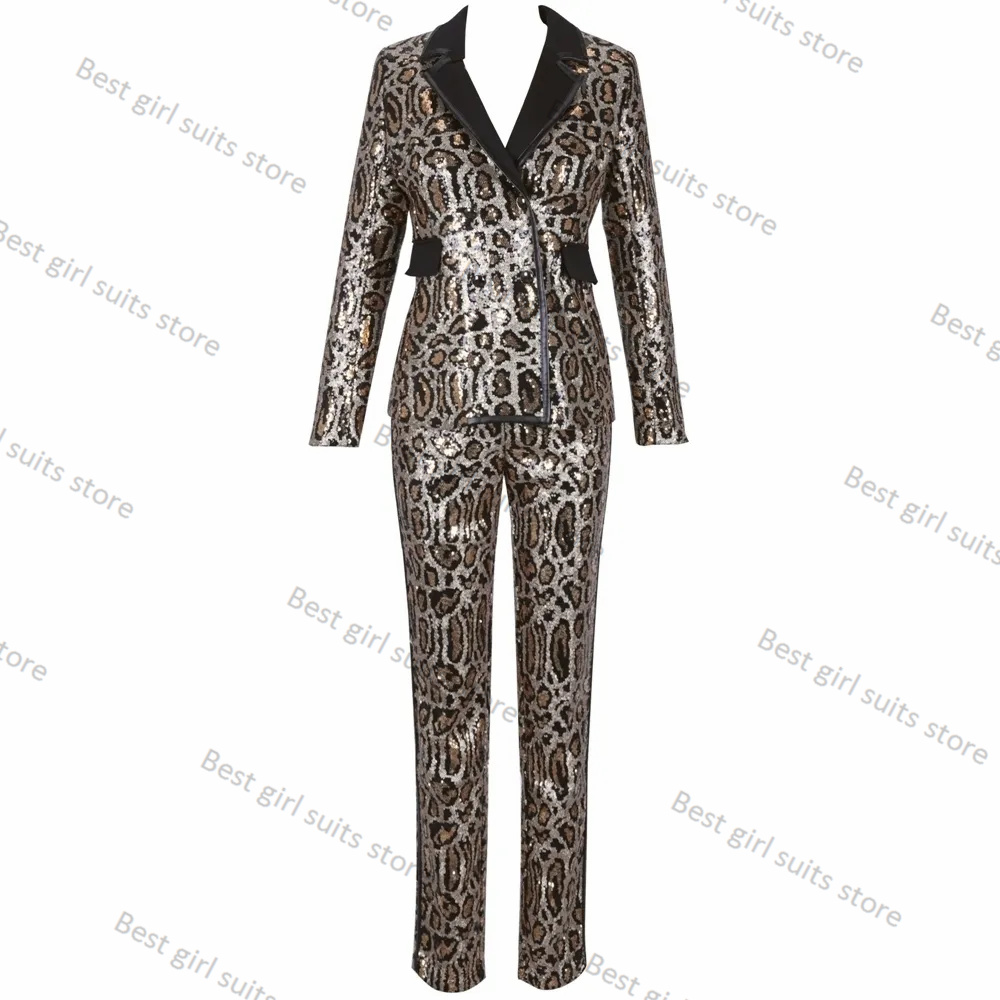 طقم بنطال بدلة نسائي بطبعة جلد - مراجعة Tailored Trouser Wide وسعره