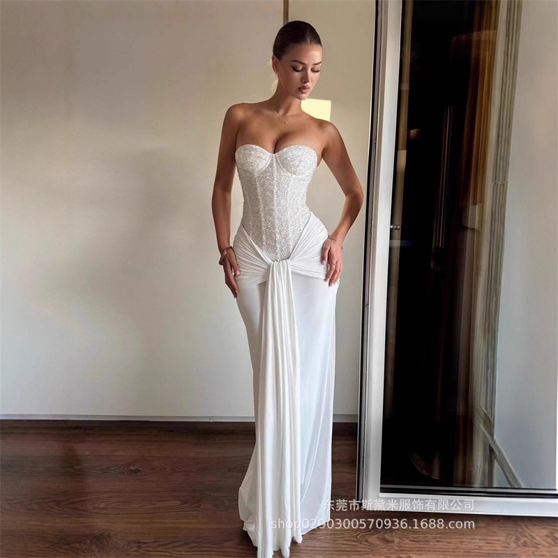 فستان حفلة موسيقية نسائي مزين  - مراجعة Formal Wear Gowns For Women وسعره