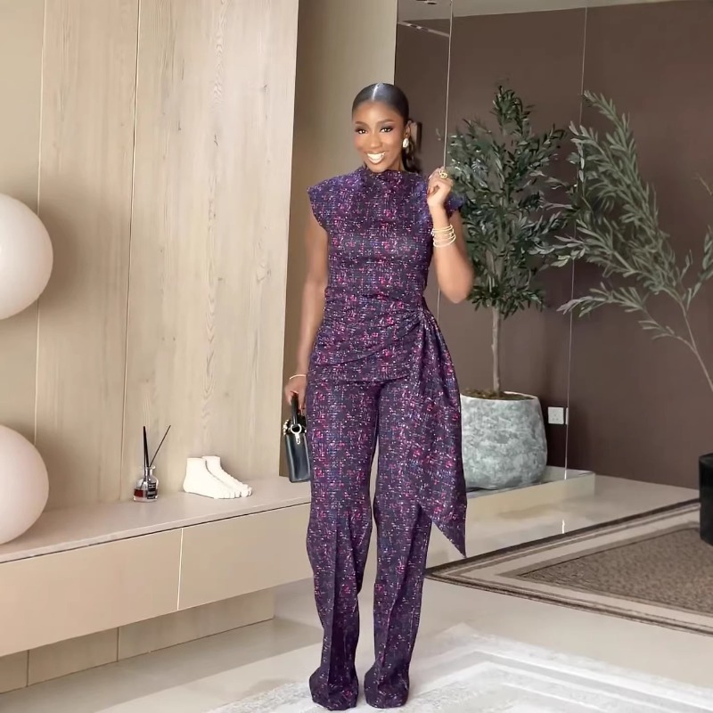 طقم نسائي أنيق من قطعتين بطباع - مراجعة Women'S Formal Wear With Pants وسعره