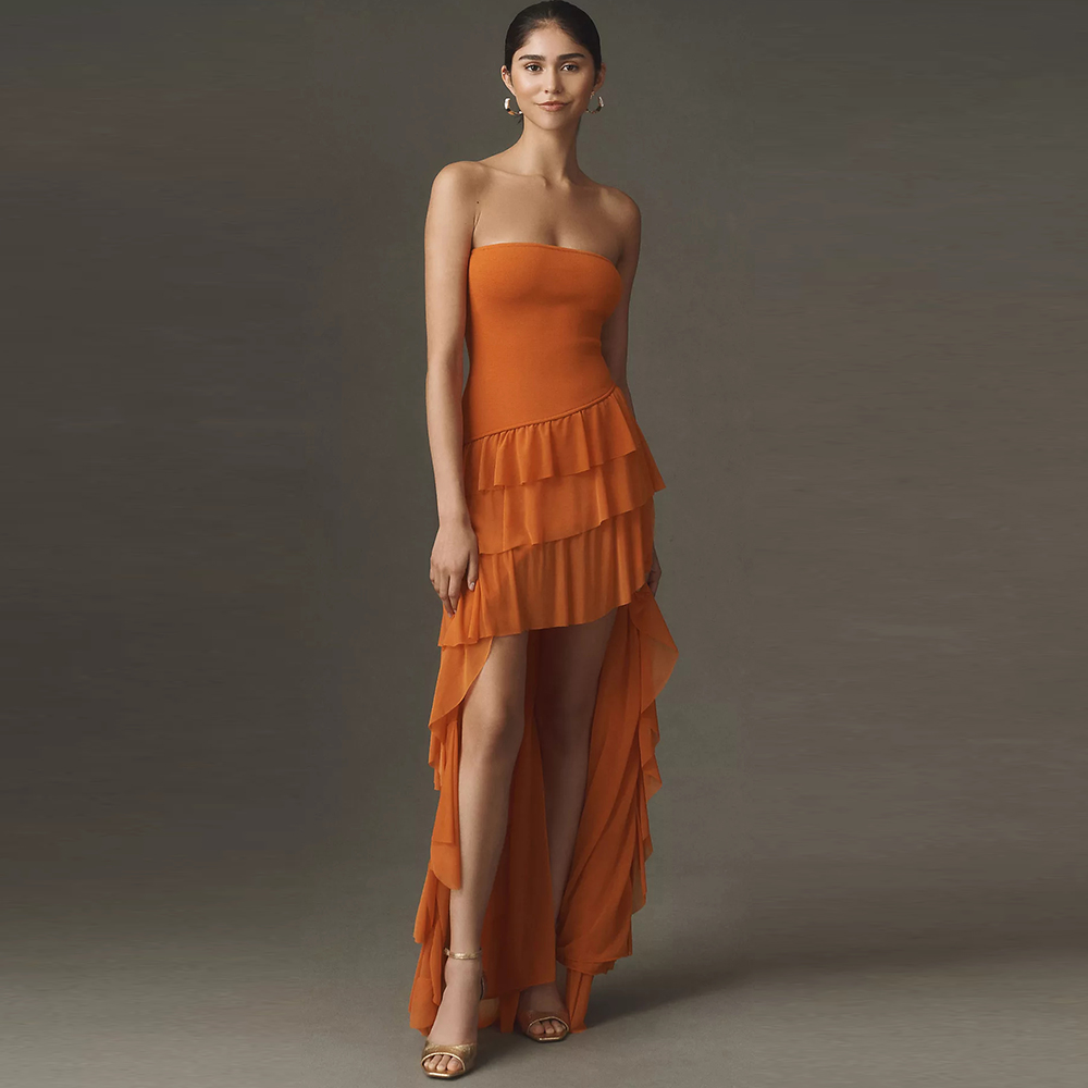 فساتين سهرة بتصميم طبقات وكشكش - مراجعة Women'S Formal Evening Wear Tops وسعره