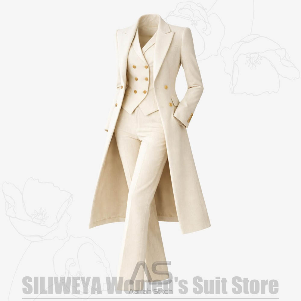 بدلة نسائية من 3 قطع معطف طويل - مراجعة Women'S Formal Wear With Pants وسعره