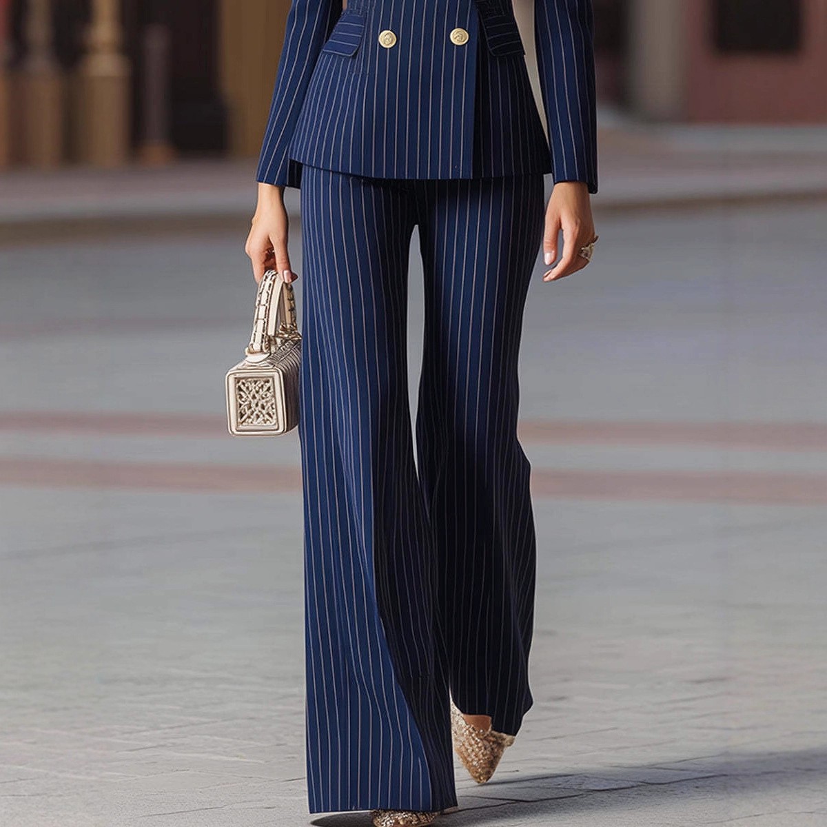 طقم بدلة نسائية مع بنطلون واسع - مراجعة Tailored Trouser Wide وسعره