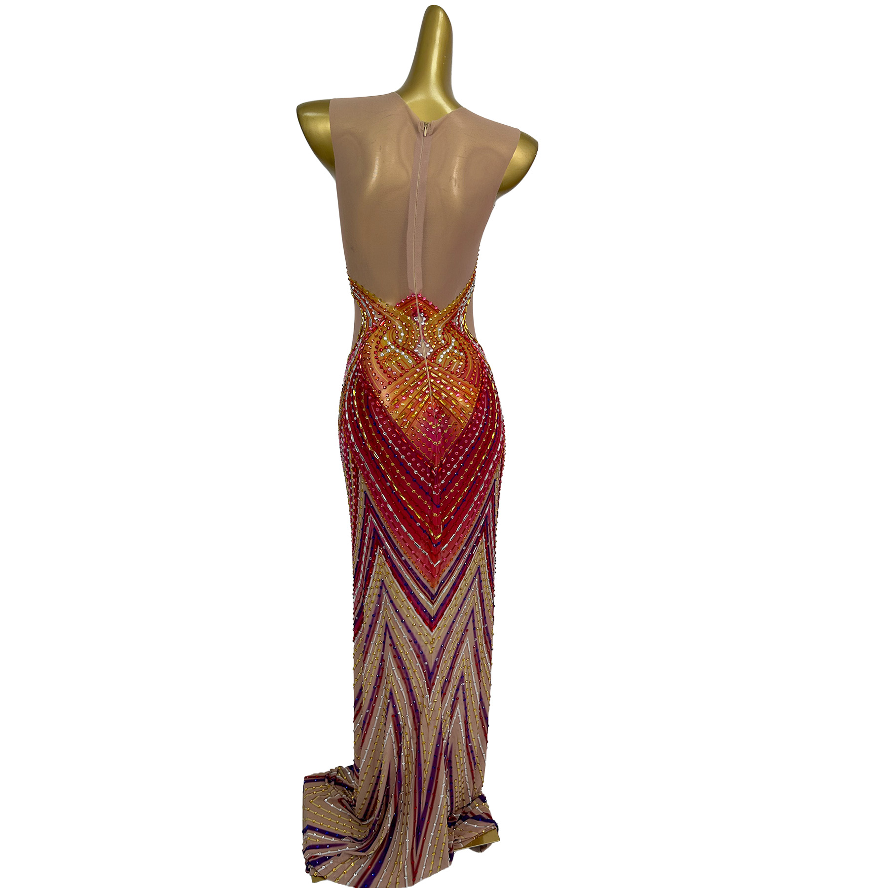 فستان سهرة طويل مزين بالكريستا - مراجعة Formal Wear Gowns For Women وسعره