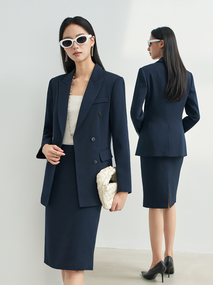 بدلة تنورة رسمية باللون الأزرق - مراجعة Women Formal Wear For Interview وسعره