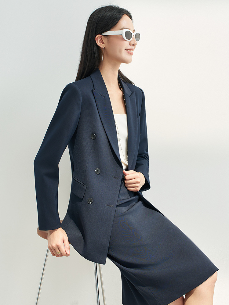 بدلة تنورة رسمية باللون الأزرق - مراجعة Women Formal Wear For Interview وسعره